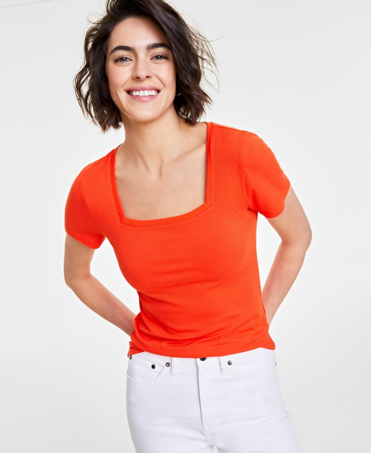 Women's Knit Square-Neck Top, Created for Macy's Product Image