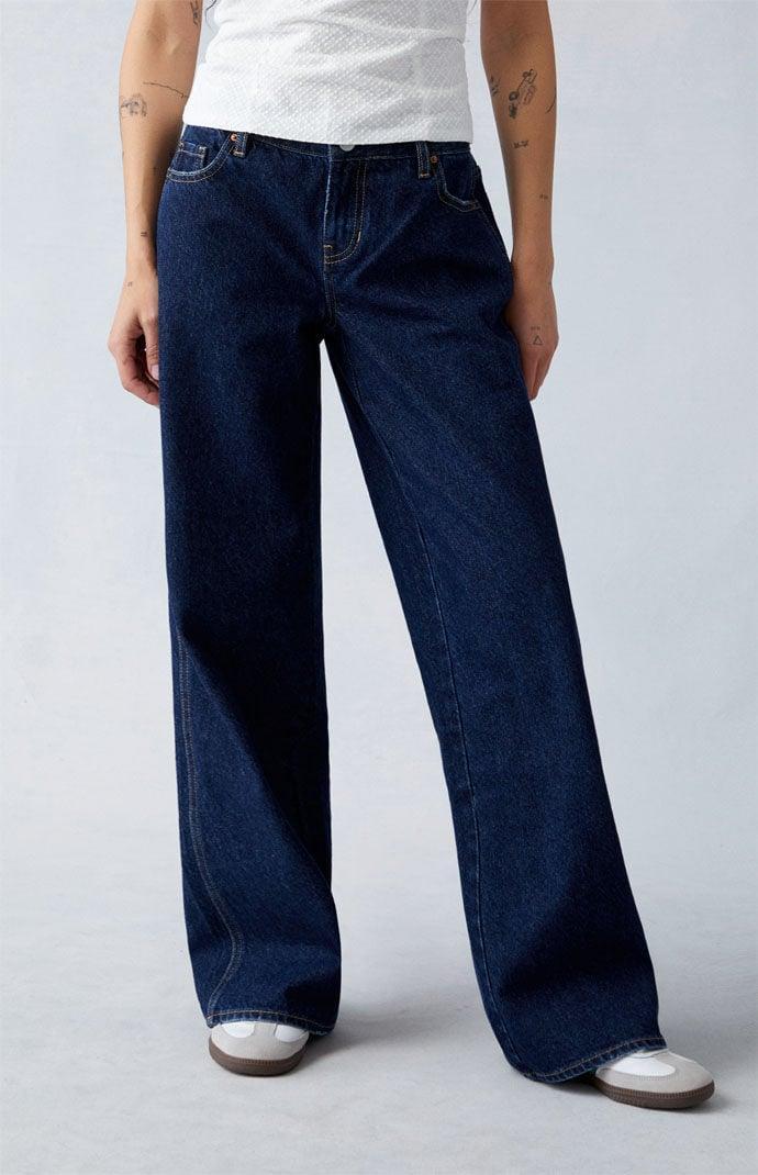 Women's Eco Dark Indigo Low Rise Baggy Jeans Product Image