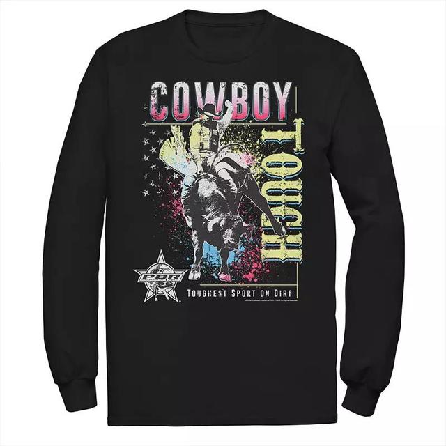 Mens PBR Cowboy Riding Bull Long Sleeve Graphic Tee Product Image