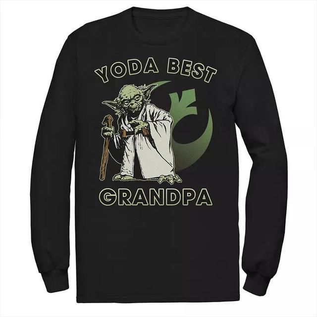 Mens Star Wars Yoda Best Grandpa Rebel Logo Long Sleeve Tee Product Image