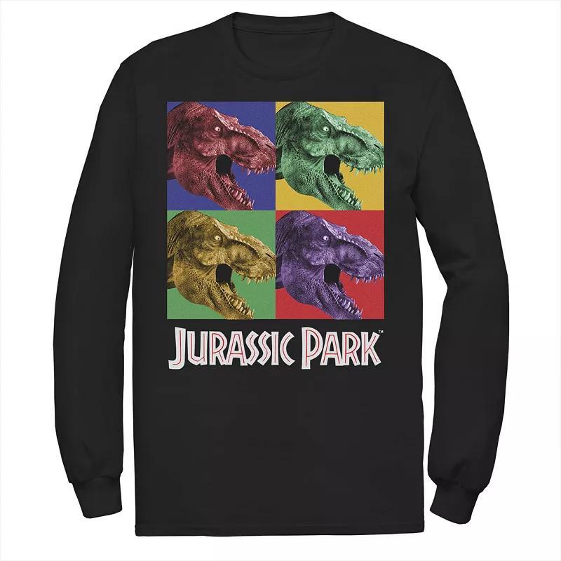 Mens Jurassic Park Four Square Dino Pop Art Style Tee Product Image