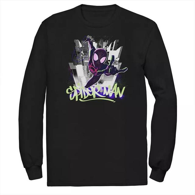 Big & Tall Marvel Spider-Man Spiderverse Graffiti City Tee, Mens Product Image