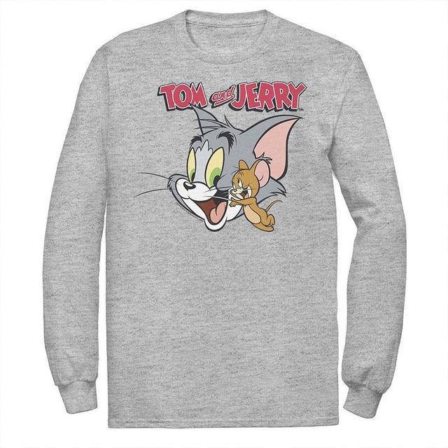 Mens Tom And Jerry Simple Portrait Logo Tee Athletic Grey Product Image