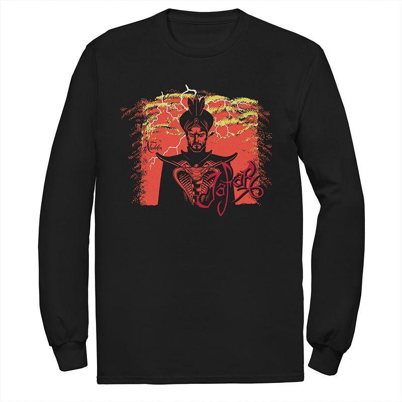 Disneys Aladdin Mens Jafar Long Sleeve Graphic Tee Black Product Image