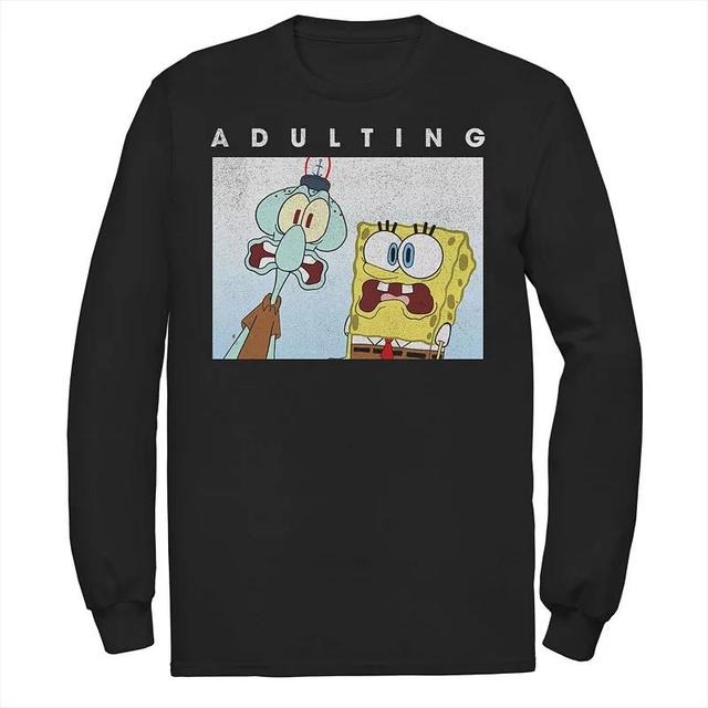 Mens SpongeBob SquarePants & Squidward Scared Of Adulting Tee Product Image