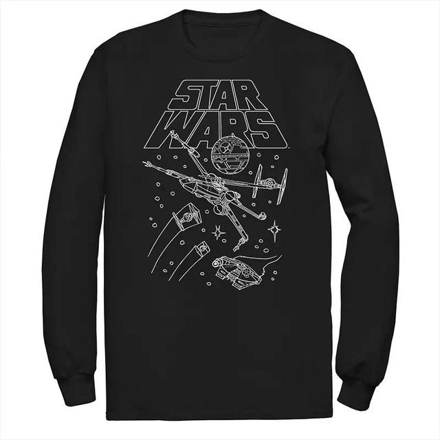 Big & Tall Star Wars Episode 4 A New Hope Classic Spaceships Tee, Mens Product Image