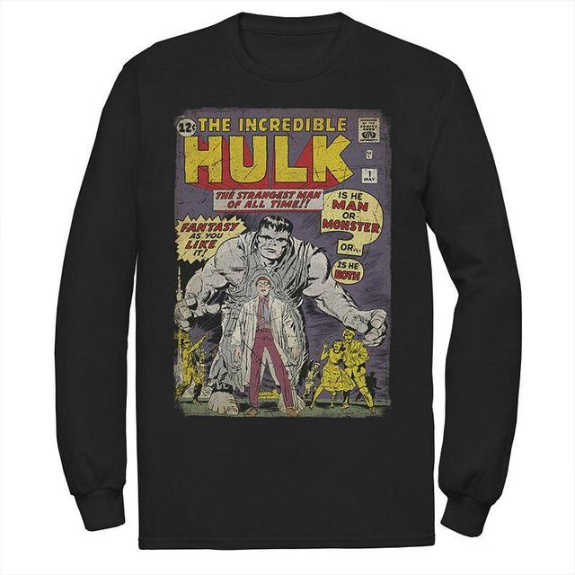 Mens Marvel The Incredible Hulk Classic Retro Comic Book Long Sleeve Graphic Tee Product Image