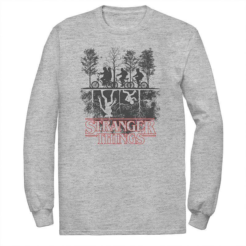 Big & Tall Stranger Things The Upside Down Long Sleeve Tee, Mens Athletic Grey Product Image