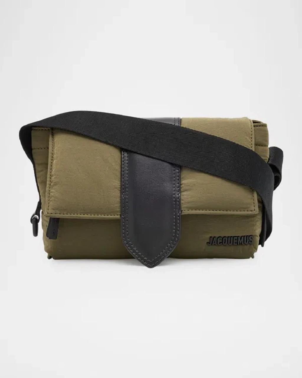 JACQUEMUS Men's Le Petit Bambino Messenger Bag In Khaki Product Image