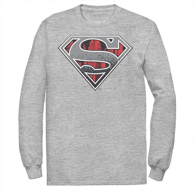 Mens DC Comics Superman Skyline Chest Logo Tee Athletic Grey Product Image