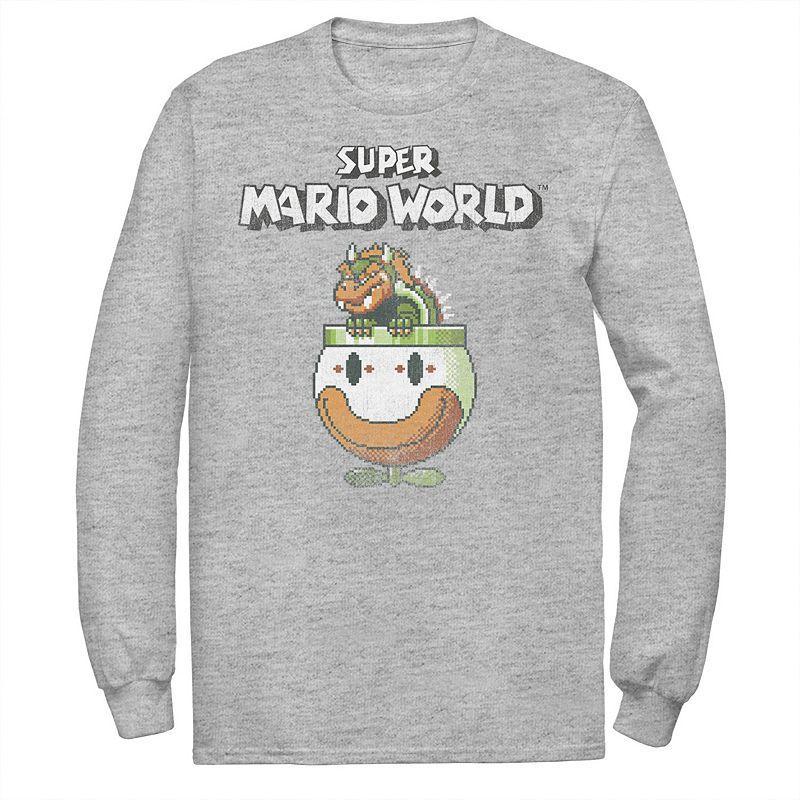 Big & Tall Nintendo Super Mario World Bowser Is King Long Sleeve, Mens Athletic Grey Product Image