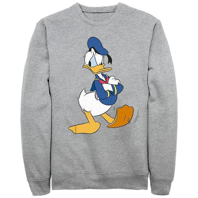 Disneys Donald Duck Mens Angry Tapping Foot Fleece Sweatshirt Athletic Grey Product Image