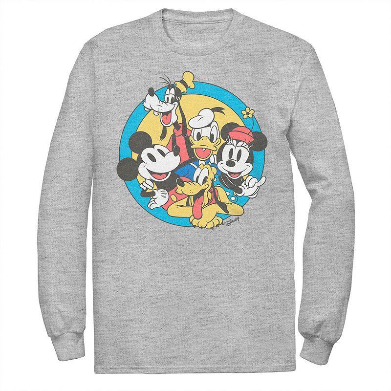 Mens Disneys Mickey And Friends Retro Group Shot Tee Athletic Grey Product Image