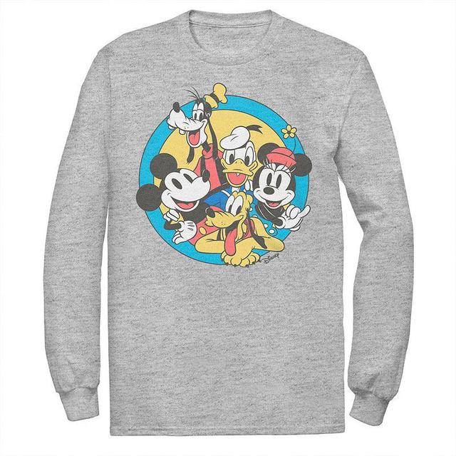 Mens Disneys Mickey And Friends Retro Group Shot Tee Athletic Grey Product Image