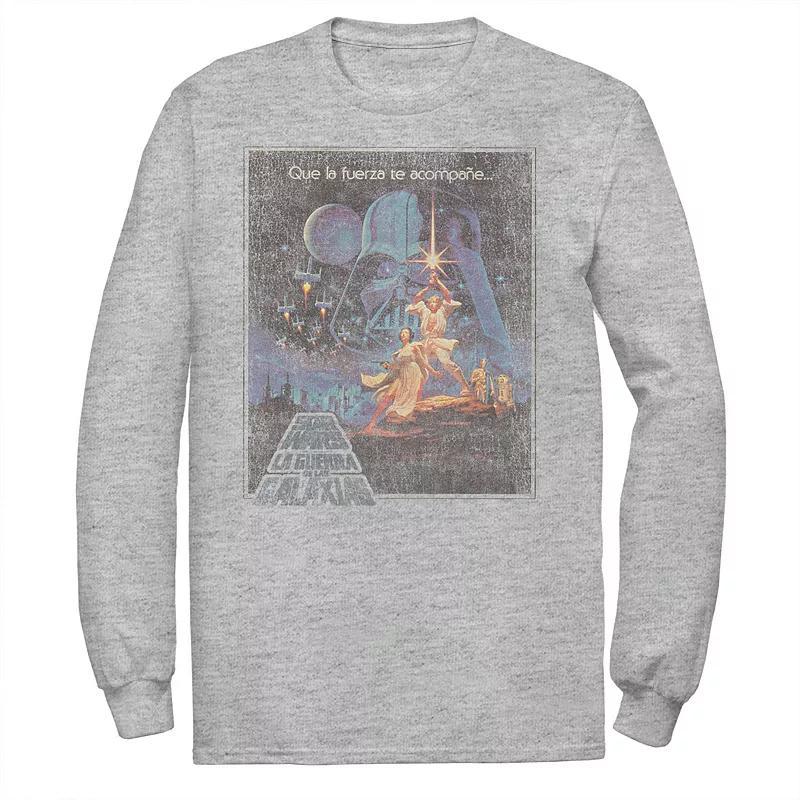 Mens Star Wars Faded VHS Cover Tee Athletic Grey Product Image