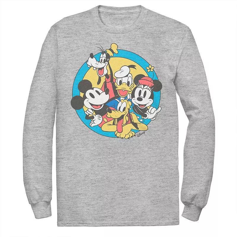 Big & Tall Disney Mickey & Friends Retro Group Shot Graphic Tee, Mens Athletic Grey Product Image