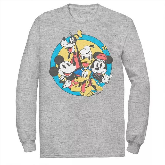 Big & Tall Disney Mickey & Friends Retro Group Shot Graphic Tee, Mens Athletic Grey Product Image