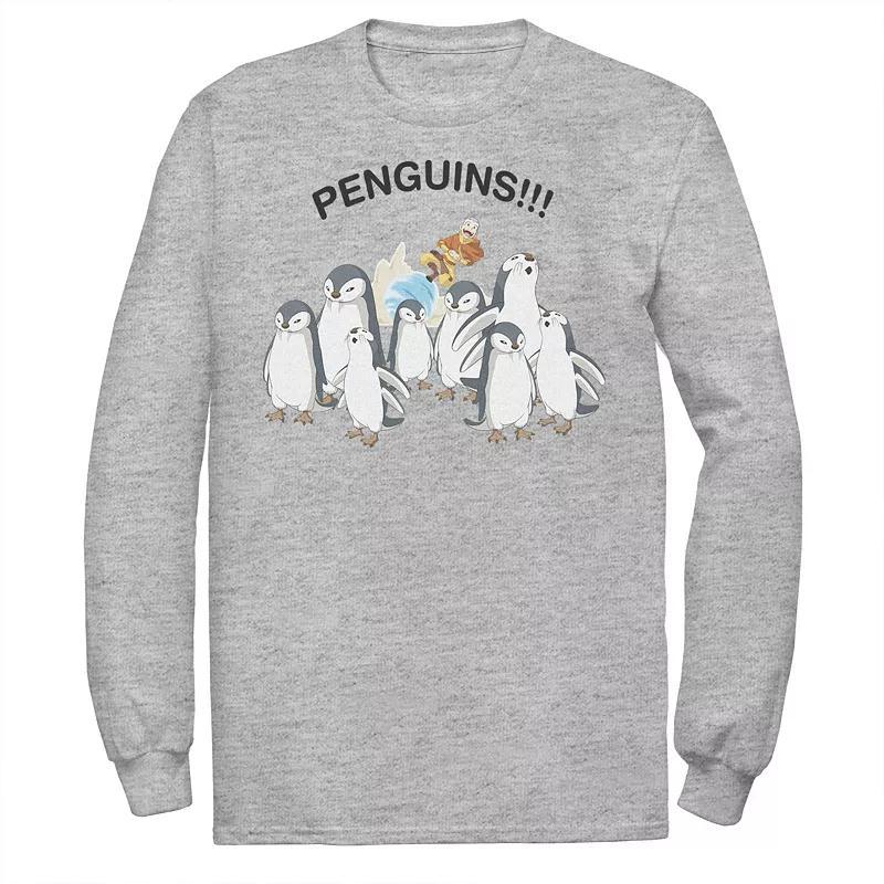 Mens Nickelodeon Avatar The Last Airbender Aang And Penguins!! Portrait Tee, Boys Product Image