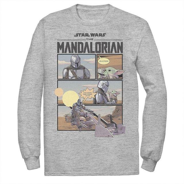 Mens Star Wars The Mandalorian Comic Art Pane Tee Athletic Grey Product Image