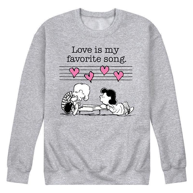 Mens Peanuts Lucy Piano Sweatshirt Med Grey Product Image