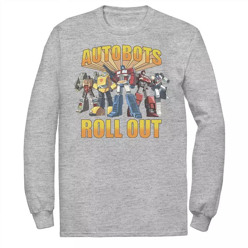 Big & Tall Transformers Autobots Roll Out Long Sleeve, Mens Athletic Grey Product Image