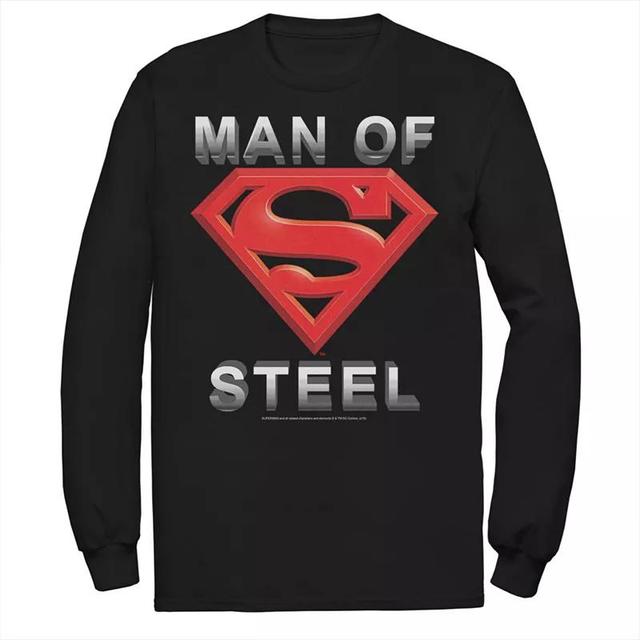 Mens DC Comics Superman Man Of Steel Text Logo Tee Product Image