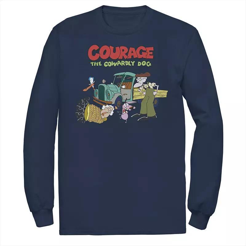 Mens Courage The Cowardly Dog Scene Logo Tee Blue Product Image