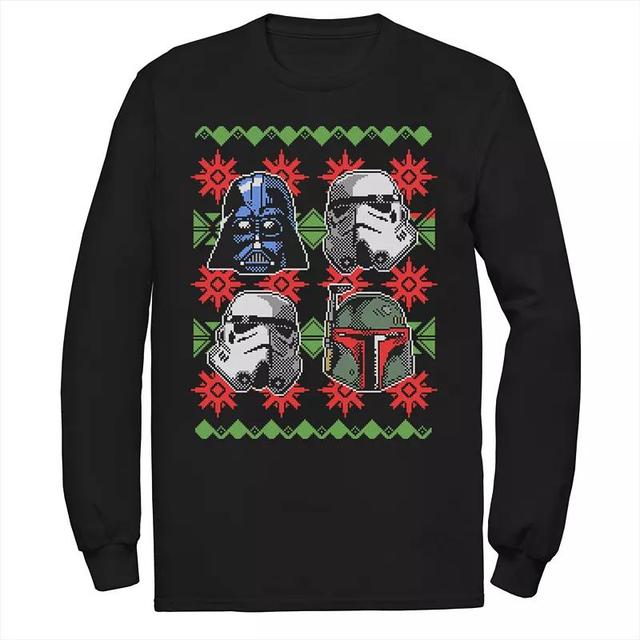 Mens Star Wars Bad Guy Helmets Ugly Christmas Long Sleeve Tee Product Image