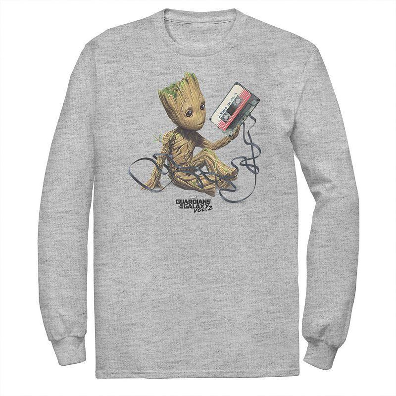 Big & Tall Marvel Guardians Of The Galaxy Vol. 2 Groot Tape Portrait Tee, Mens Athletic Grey Product Image