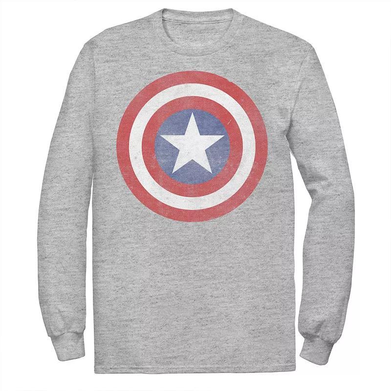 Mens Marvel Captain America Classic Shield Tee Athletic Grey Product Image