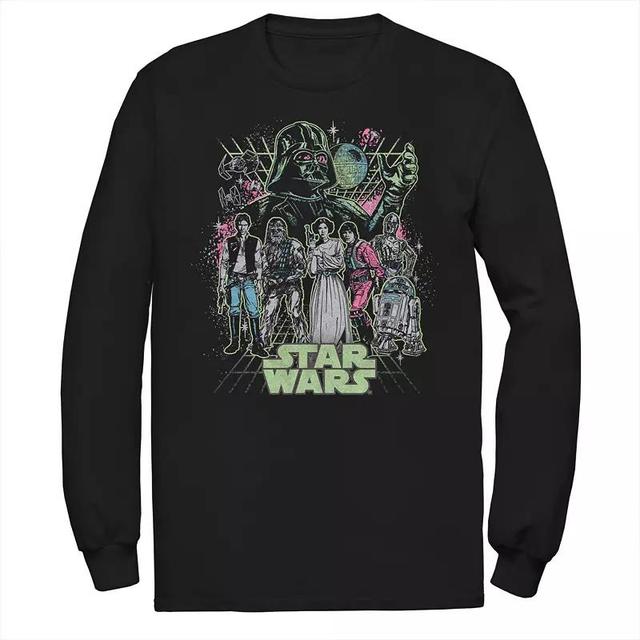 Big & Tall Star Wars Neon Poster Long Sleeve, Mens Product Image