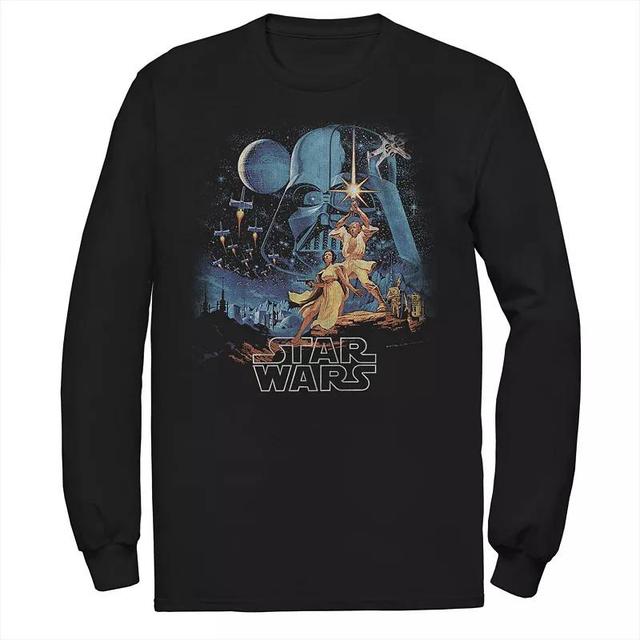 Disneys Star Wars Mens Luke And Leia Action Poster Long Sleeve Tee Product Image