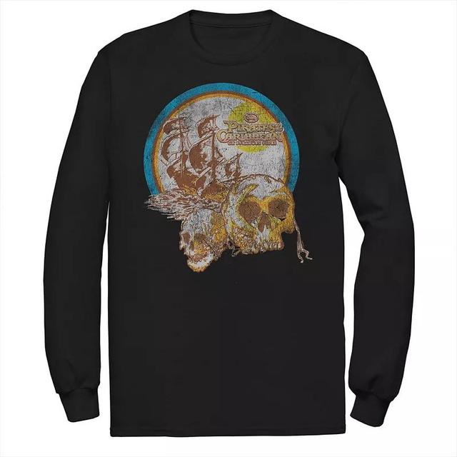 Disneys Big & Tall Pirates Of The Caribbean Sea Skulls Long Sleeve Graphic Tee, Mens Product Image