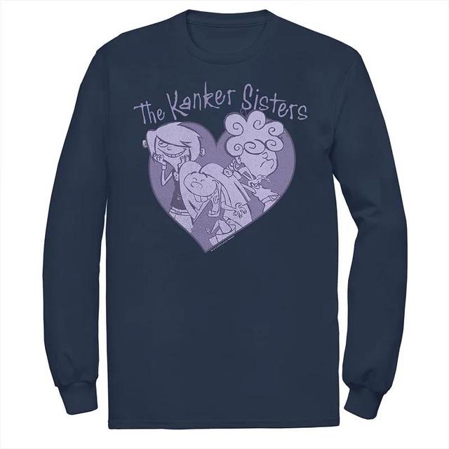 Mens Cartoon Network Ed, Edd & Eddy The Kanker Sisters Purple Hue Heart Portrait Long Sleeve Tee Product Image