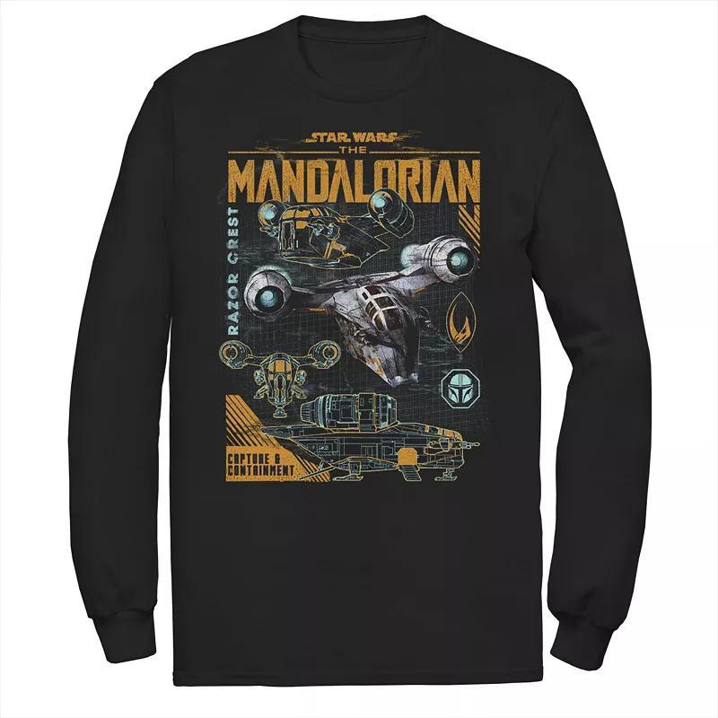 Mens Star Wars The Mandalorian Razor Crest Schematics Poster Tee Product Image