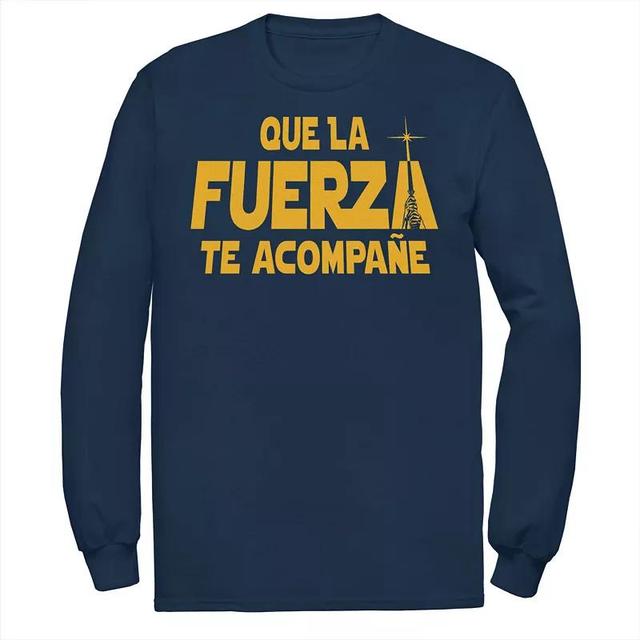 Mens Star Wars Que La Fuerza Te Acompane Yellow Text Tee Product Image