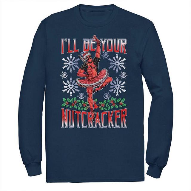 Mens Marvel Deadpool Nutcracker Santa Tee Blue Product Image