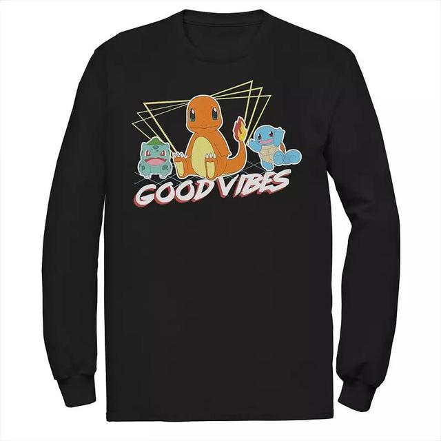 Big & Tall Pokemon Good Vibes Starters Long Sleeve, Mens Product Image