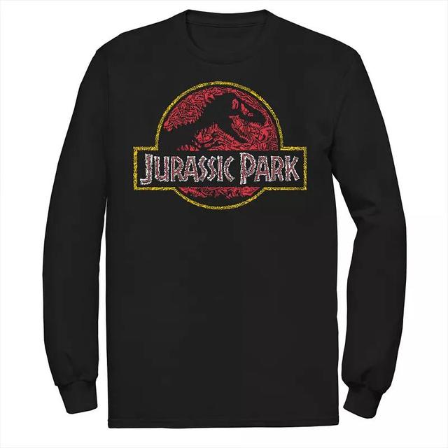 Mens Jurassic Park Classic Fossil Build Up Logo Tee Blue Product Image