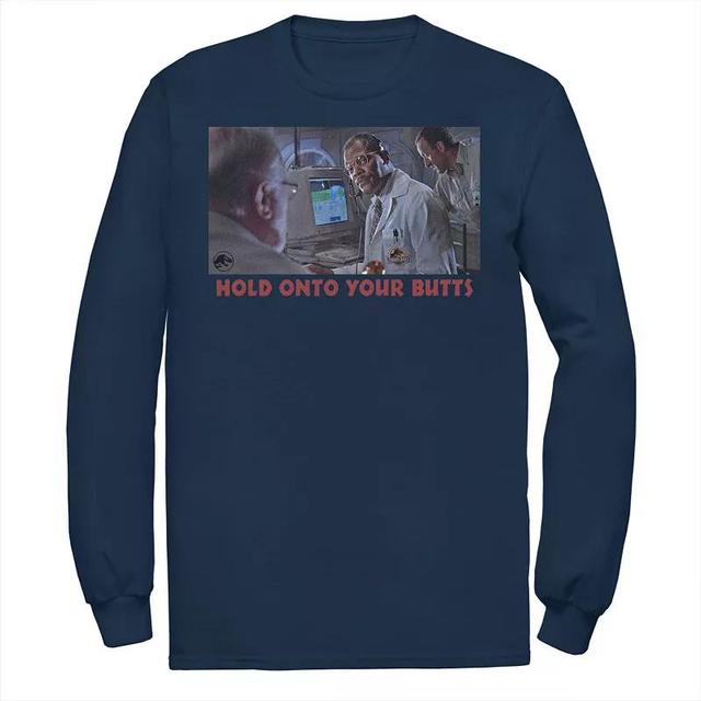 Mens Jurassic Park Doctor Ray Arnold Hold Onto Your Butts Photo Tee Blue Product Image