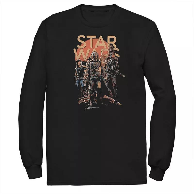 Mens Star Wars The Mandalorian Character Entourage Long Sleeve Graphic Tee Product Image