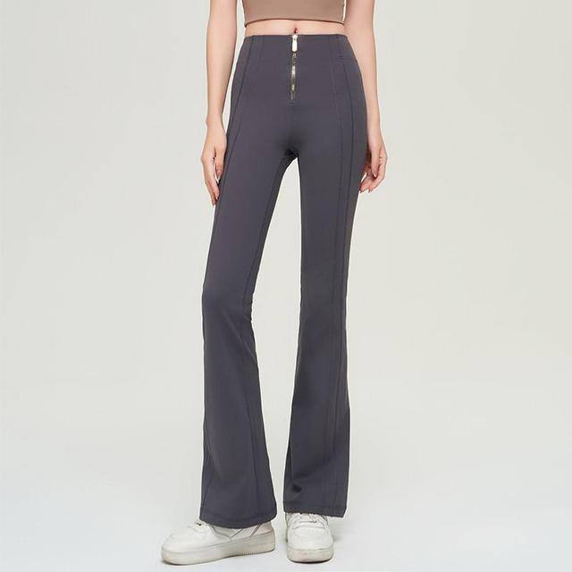 High Waist Plain Flared Sweatpants Product Image