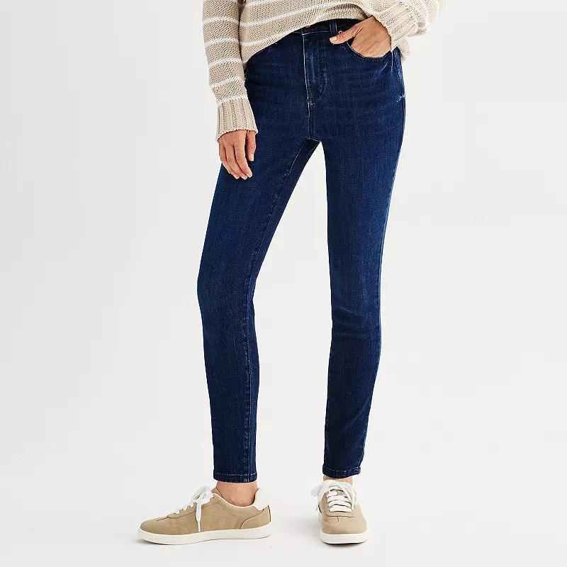 Petite Sonoma Goods For Life High Rise Skinny Jeans, Womens Dark Blue product image