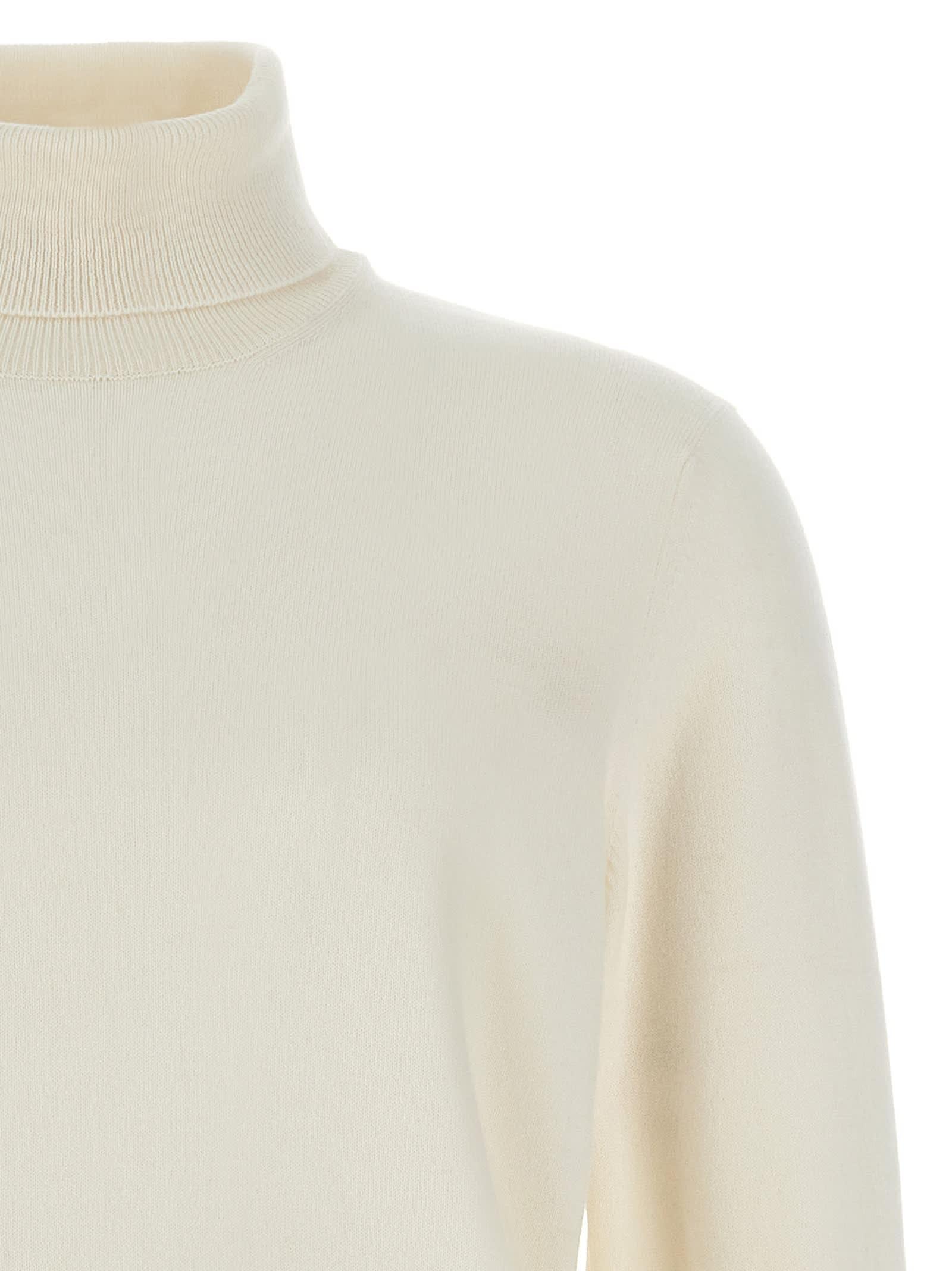 BRUNELLO CUCINELLI Roll Neck Cashmere Jumper In Ecru Product Image