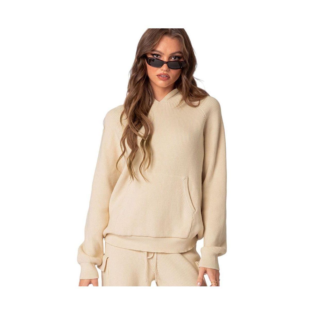 Edikted Womens Wynter oversized knit hoodie Product Image