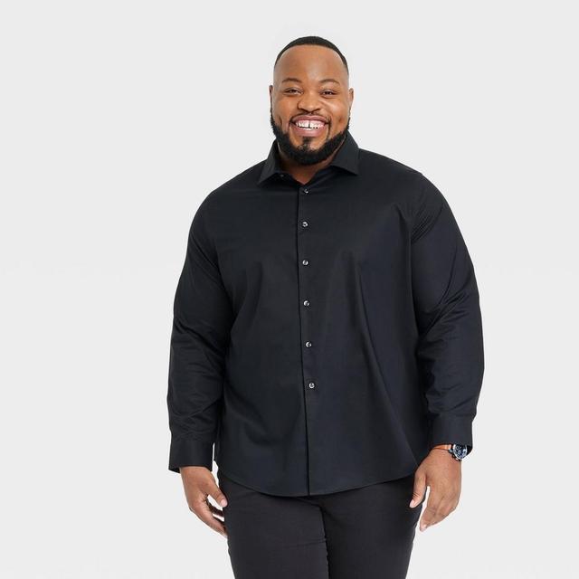 Mens Big & Tall Performance Dress Button-Down Shirt - Goodfellow & Co Black 4XL Product Image