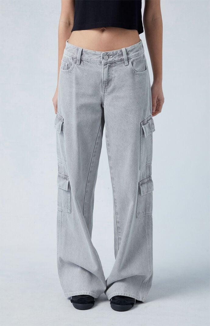 PacSun Womens Eco Light Low Rise Baggy Cargo Jeans Product Image