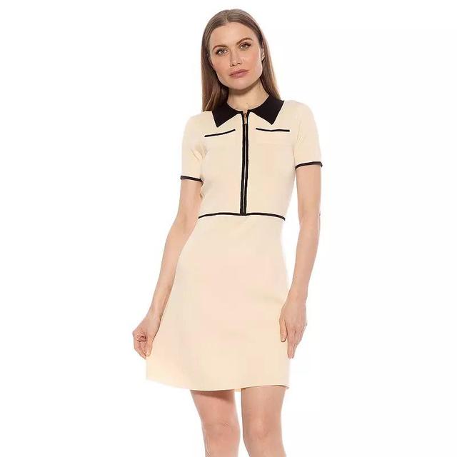 Womens ALEXIA ADMOR Francine Collared Knit Fit And Flare Dress Product Image