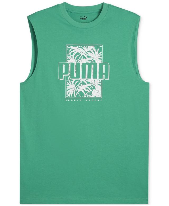 Puma Mens Ess+ Palm Resort Logo Graphic Sleeveless T-Shirt Product Image