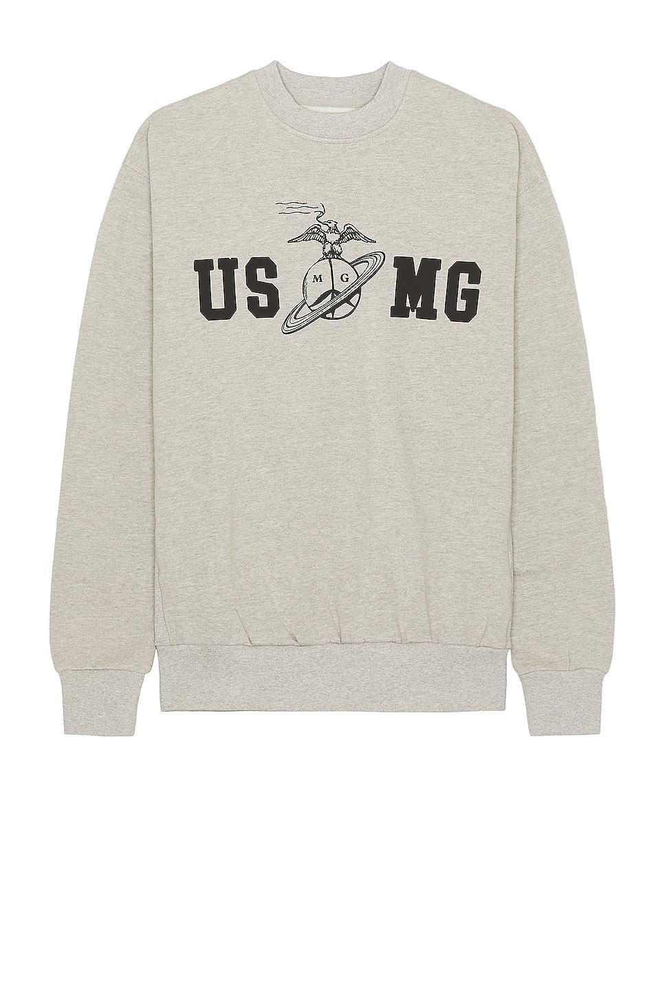 Mister Green USMG Mock Crewneck in Heather - Light Grey. Size M (also in L). Product Image